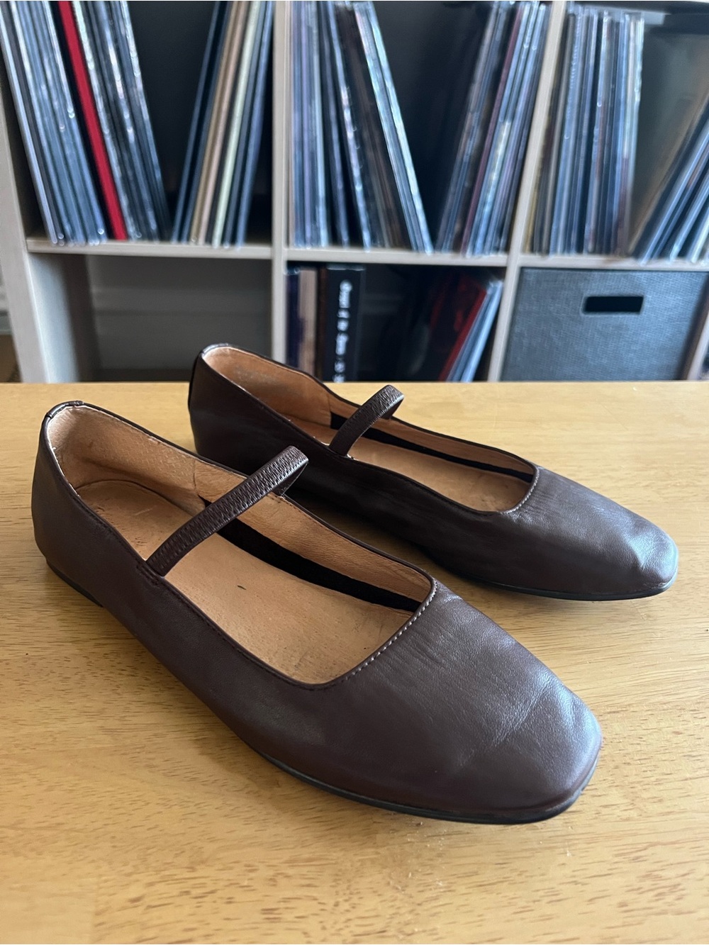 Madewell Greta Brown Leather Ballet Flats